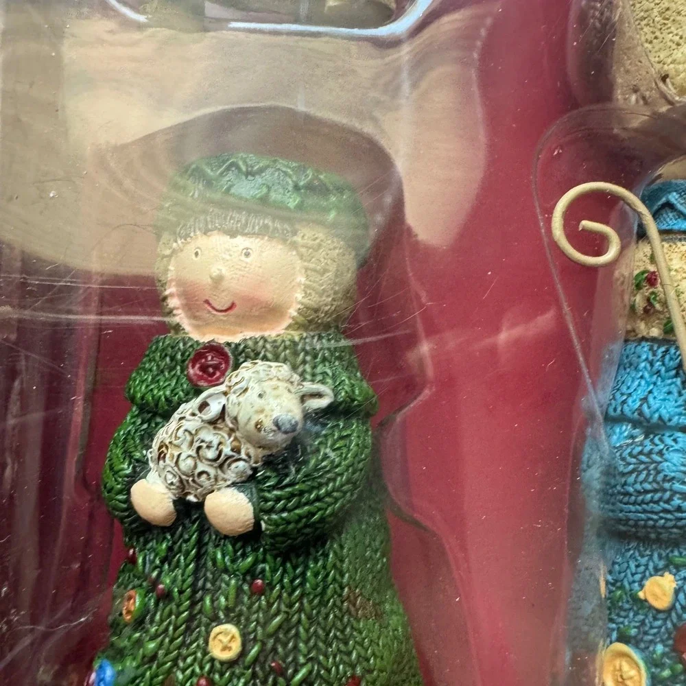 Hobby Lobby Nativity Set 10pc New Multicolor Faux Knit Resin Figurines HL9154473